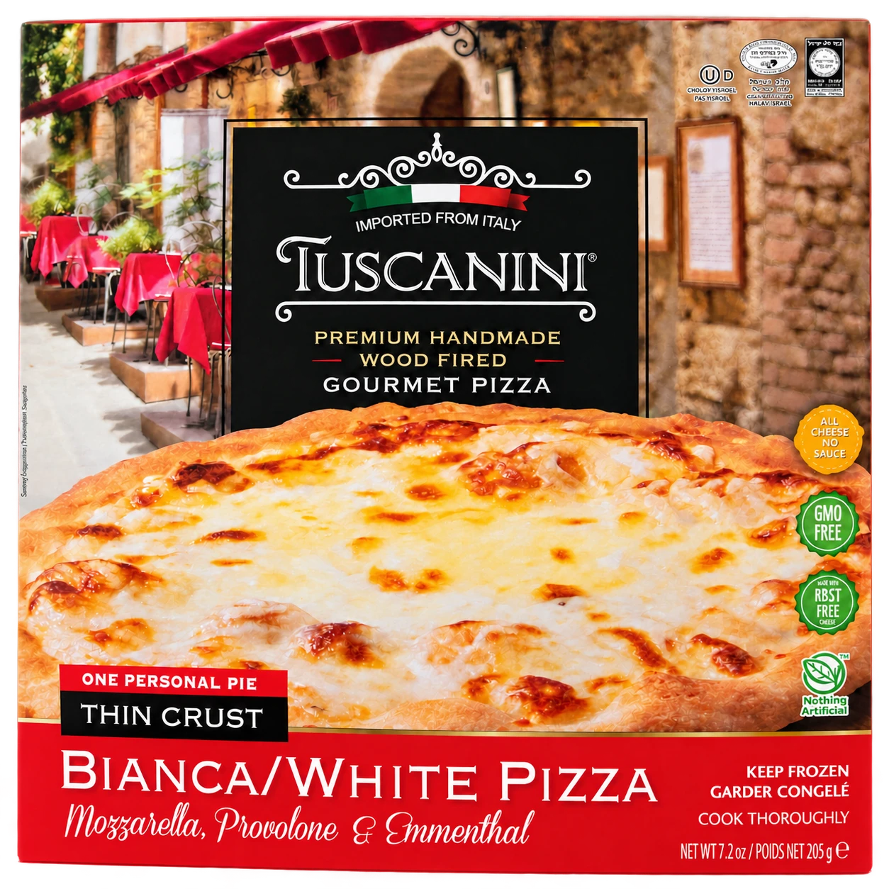 Bianca White Thin Crust Pizza — enhanced original product photograph