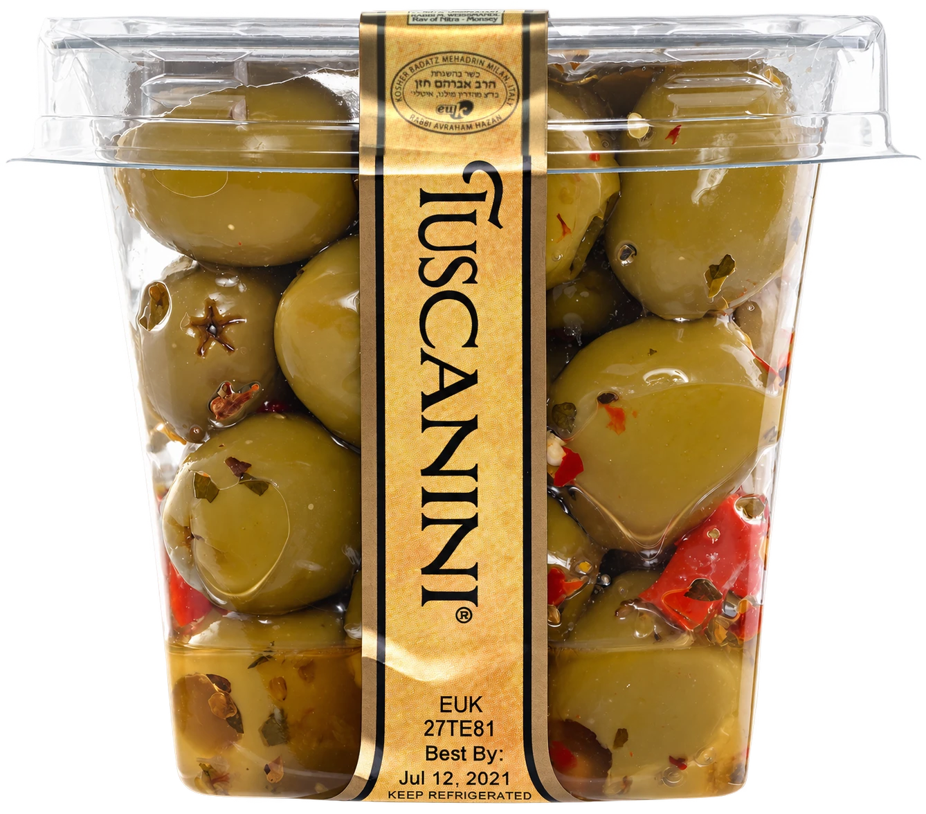 Spicy Pimiento Stuffed Olives — enhanced original product photograph