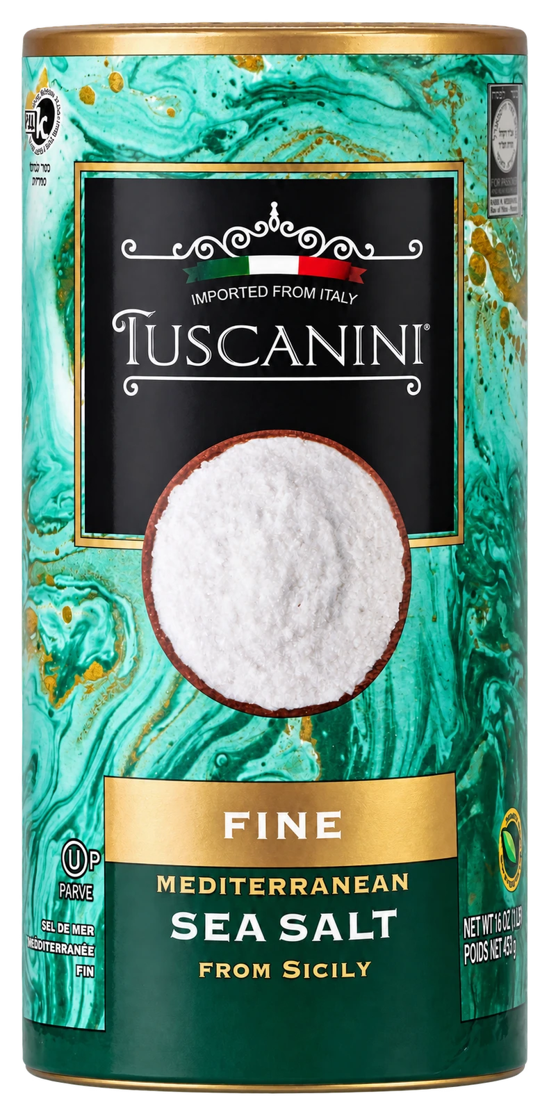 Fine Mediterranean Sea Salt — enhanced original product photograph
