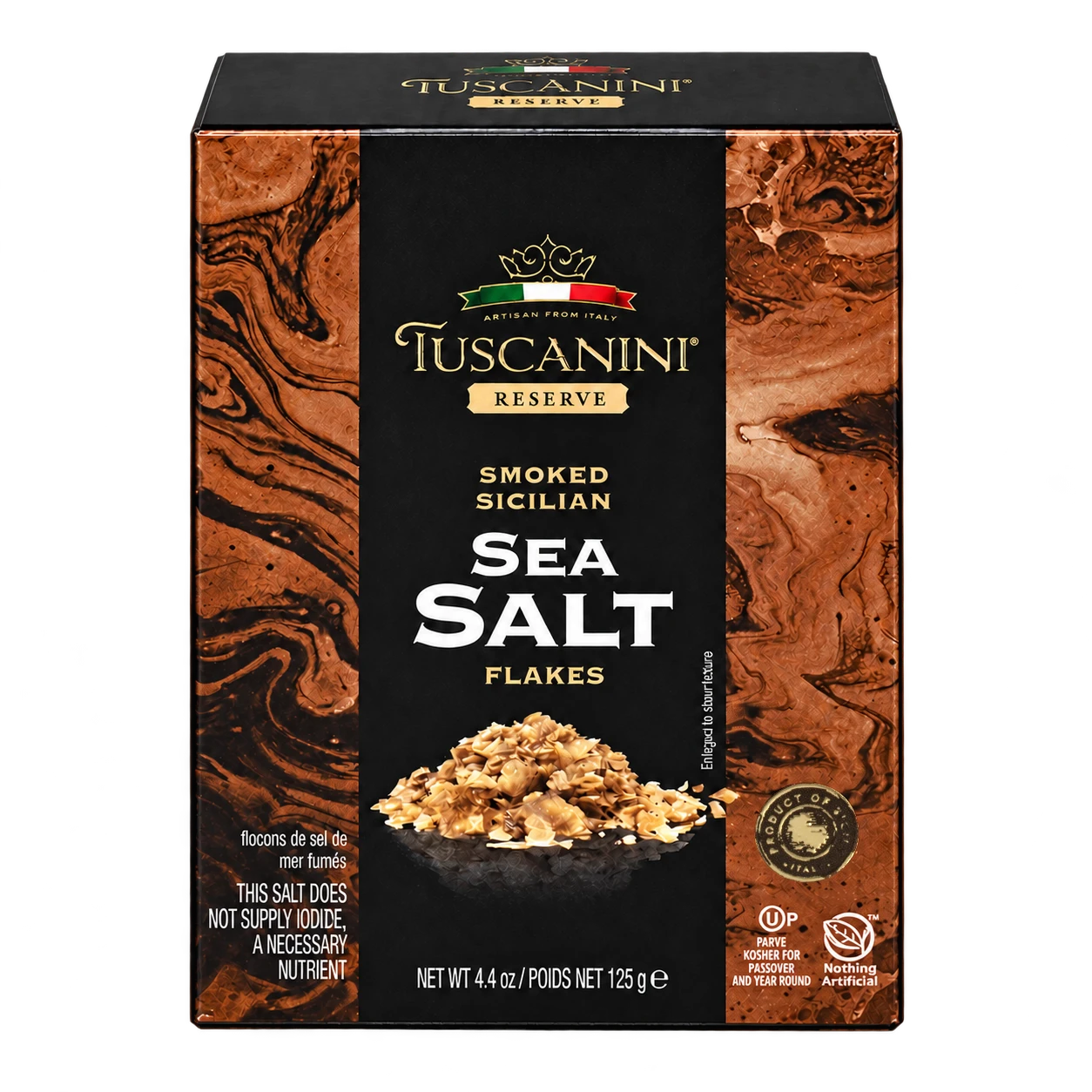 Smoked Sea Salt Flakes — enhanced original product photograph