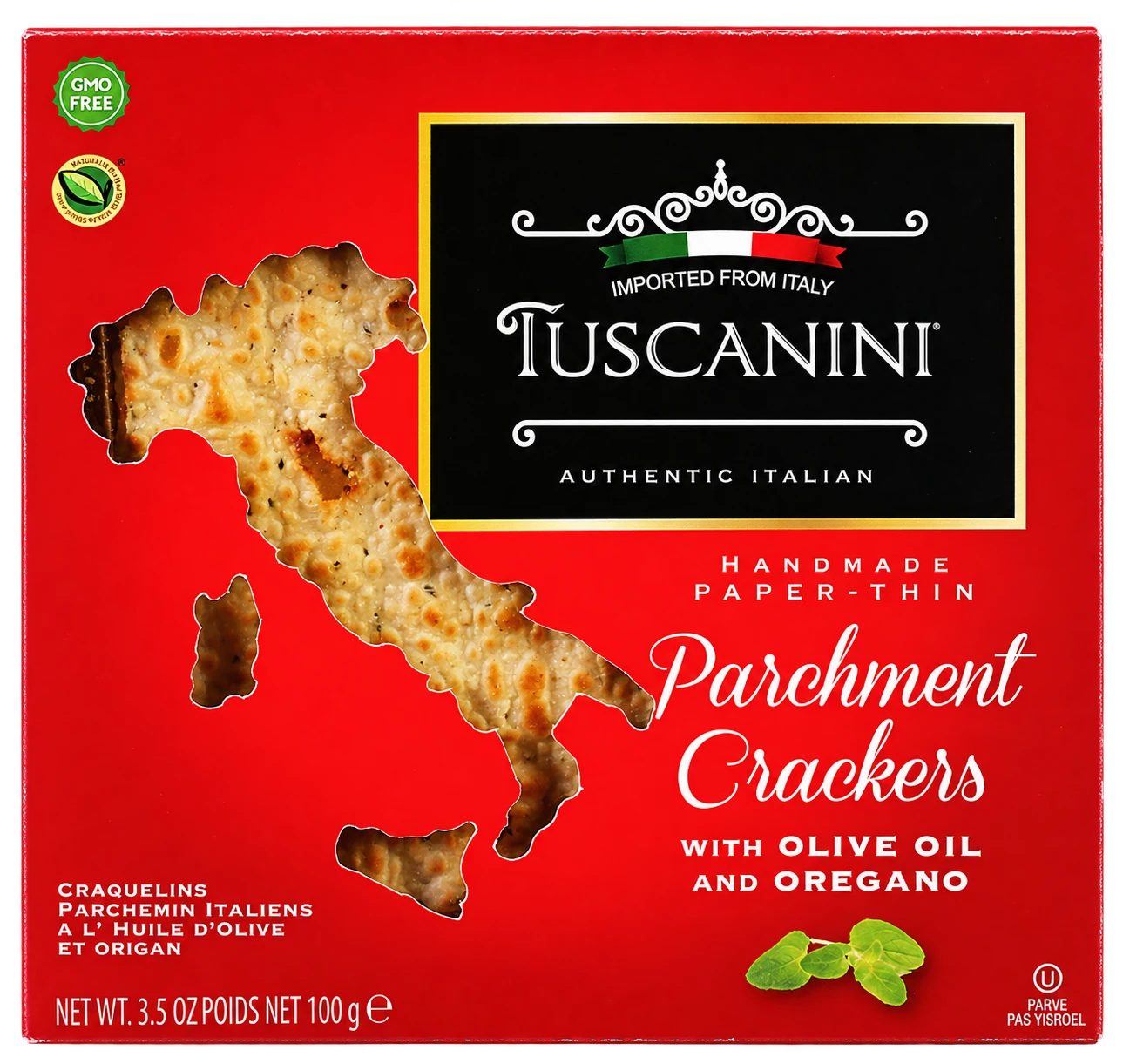 Oregano Parchment Crackers — enhanced original product photograph