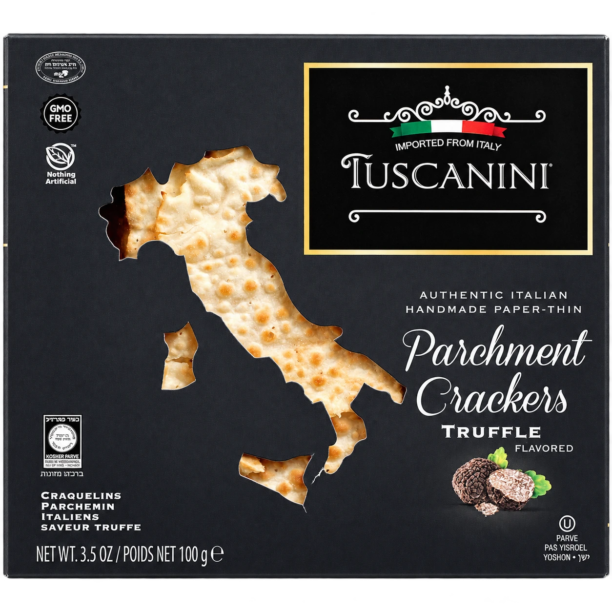 Truffle Parchment Crackers — enhanced original product photograph