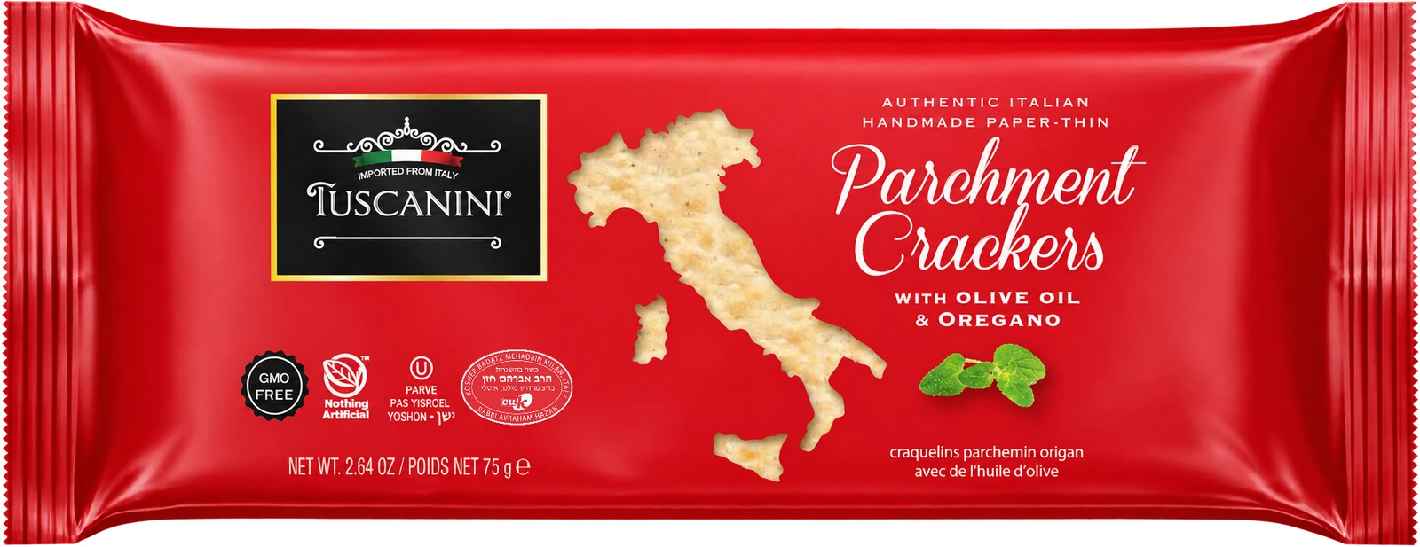 Oregano Parchment Crackers Small — enhanced original product photograph