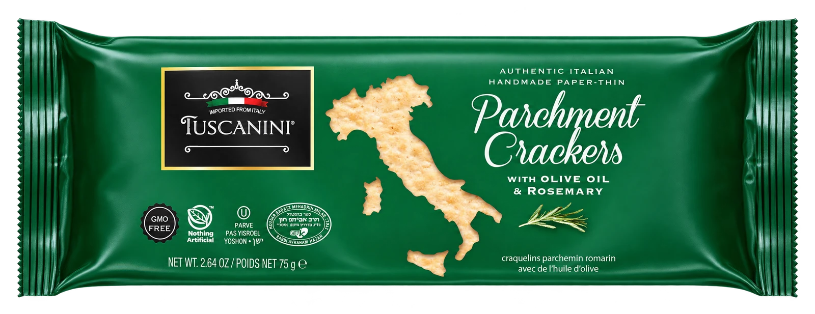 Rosemary Parchment Crackers Small — enhanced original product photograph