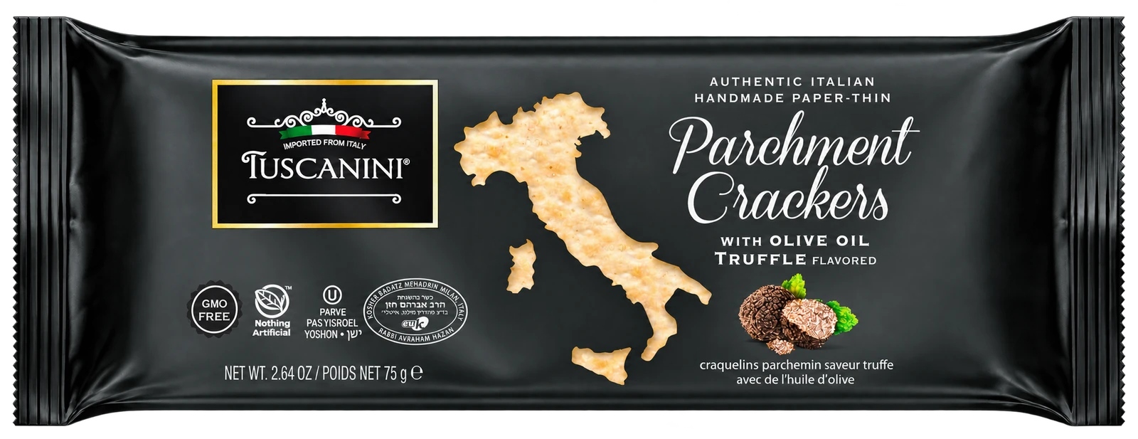 Truffle Parchment Crackers Small — enhanced original product photograph