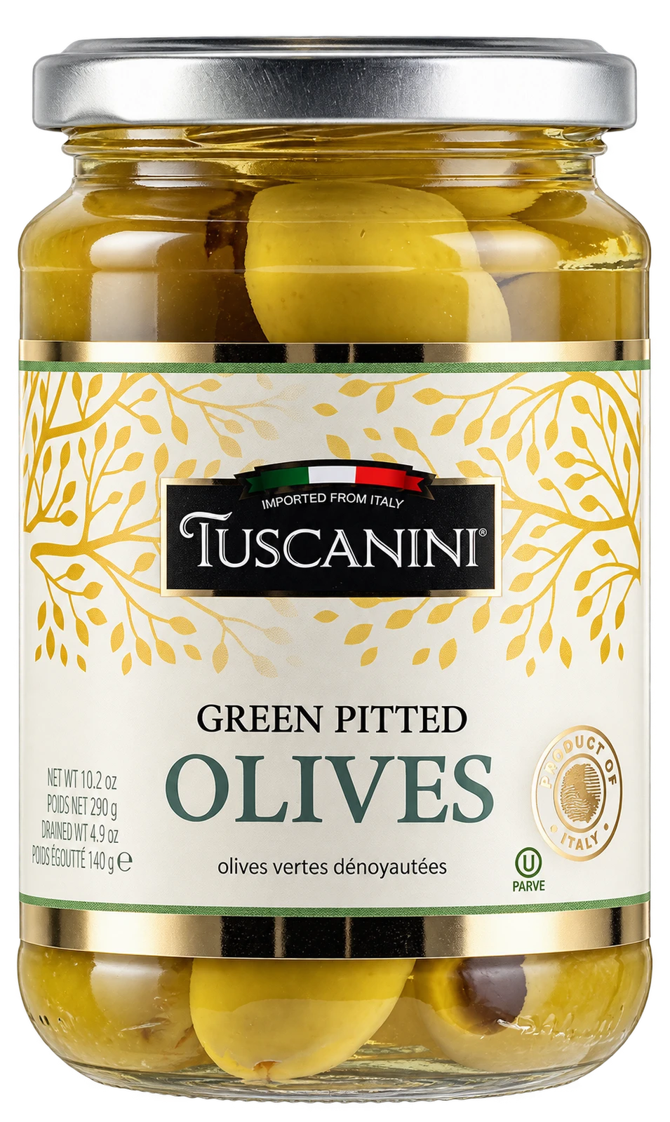 Pitted Green Olives — enhanced original product photograph