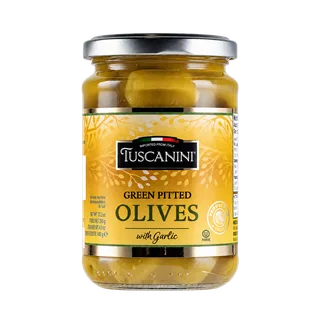 Pitted Green Olives with Garlic