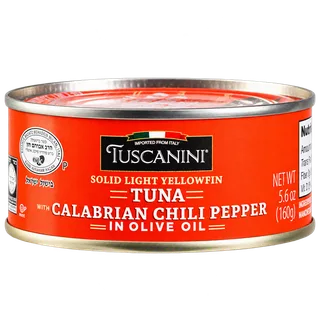 Solid Light Tuna in Olive Oil with Chili Peppers - Can
