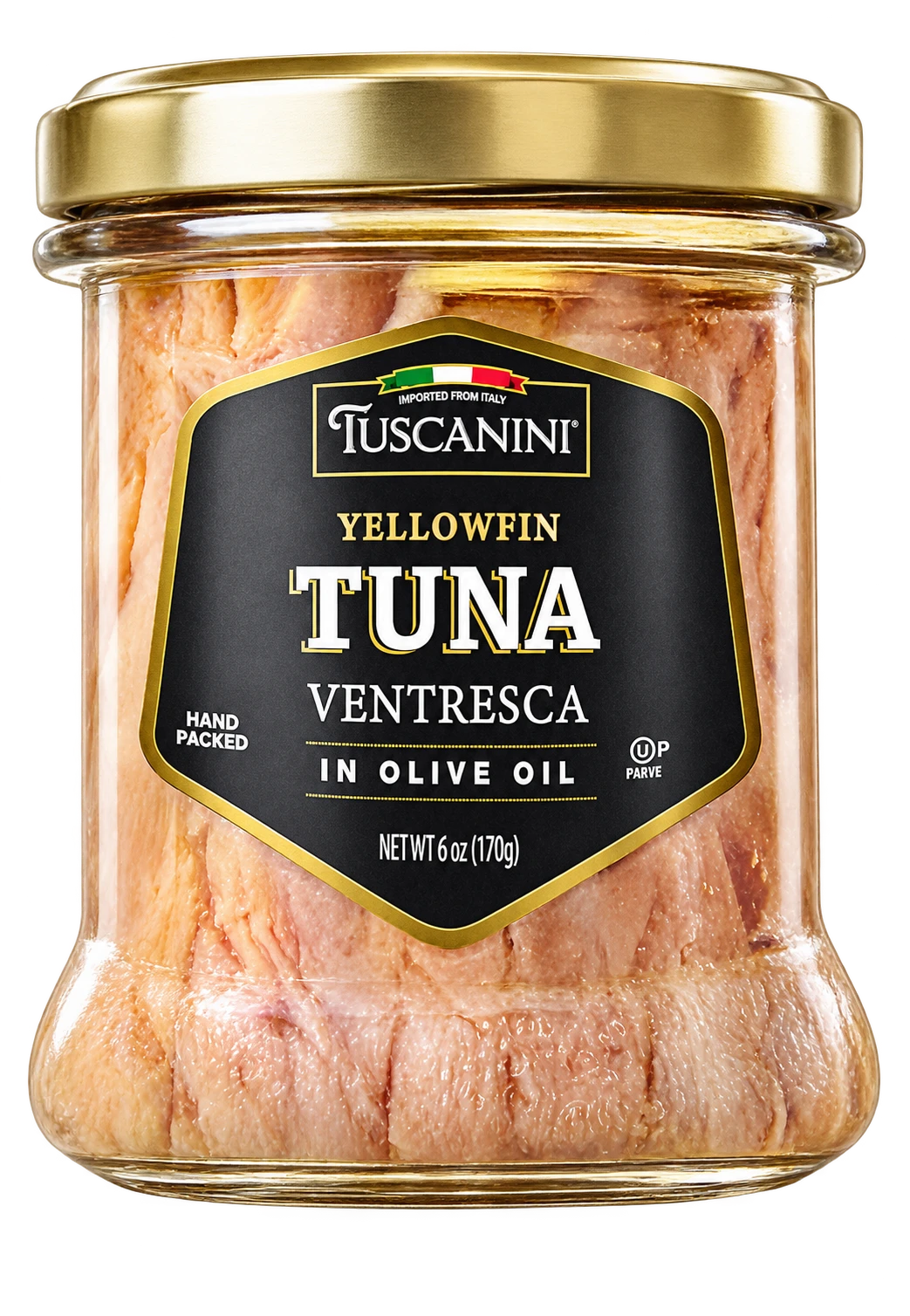 Tuna Ventresca in Olive Oil - Tall Jar — enhanced original product photograph