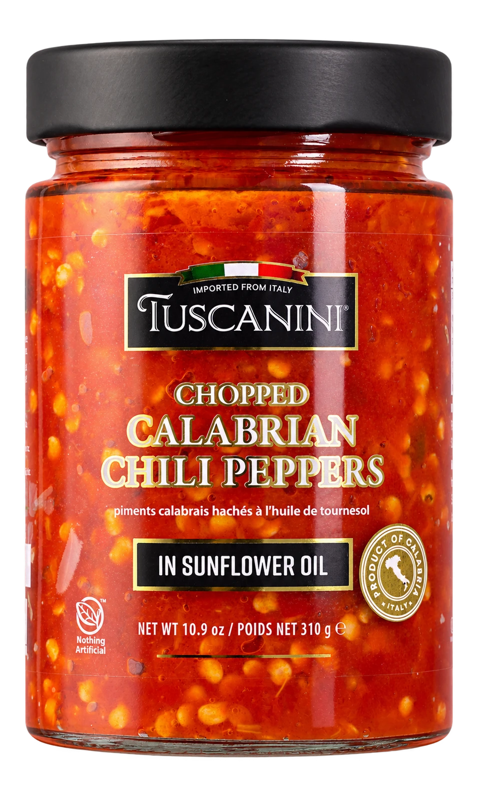 Chopped Calabrian Chili Peppers in Oil — enhanced original product photograph