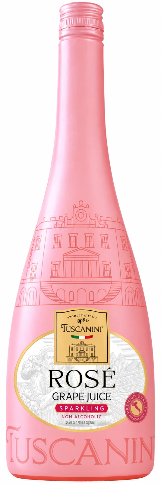 Moscato Rosé Sparkling Grape Juice — enhanced original product photograph