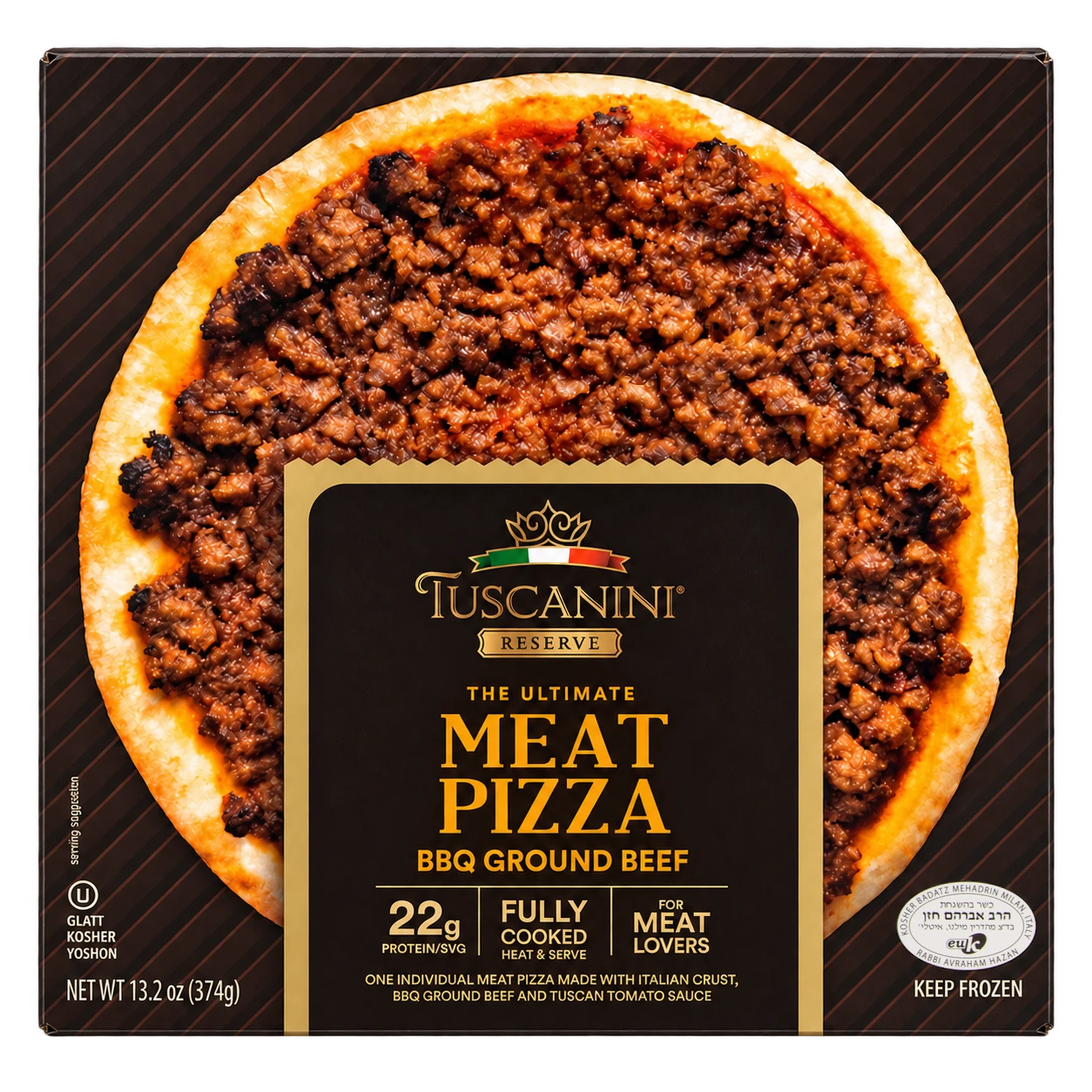 Reserve BBQ Ground Beef Meat Pizza — enhanced original product photograph