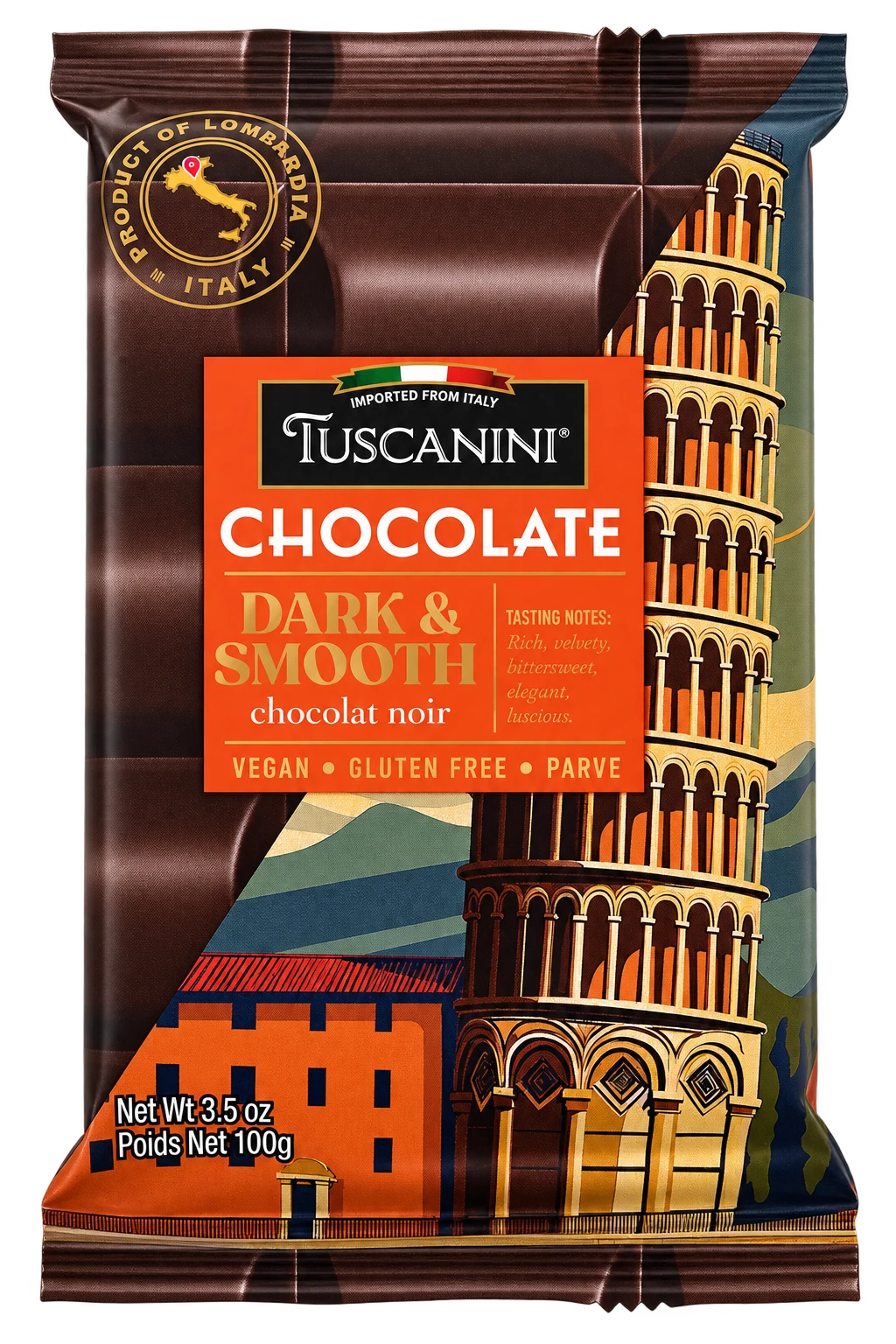 Dark & Smooth Chocolate Bar — enhanced original product photograph