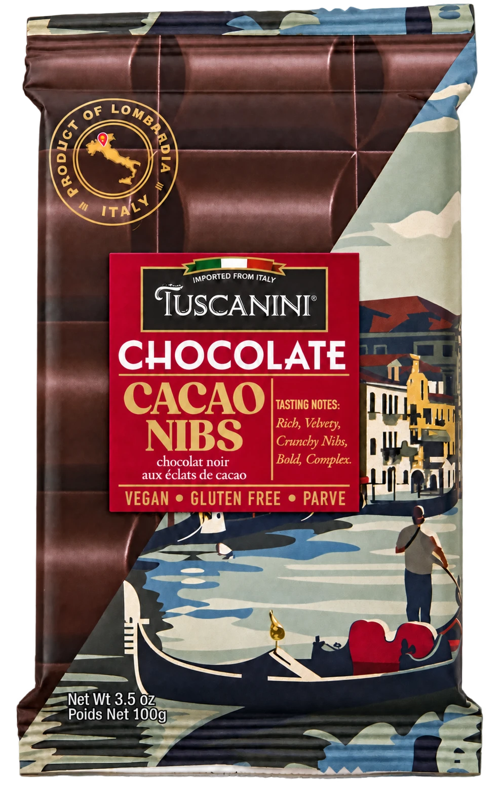 Chocolate Bar with Cacao Nibs — enhanced original product photograph