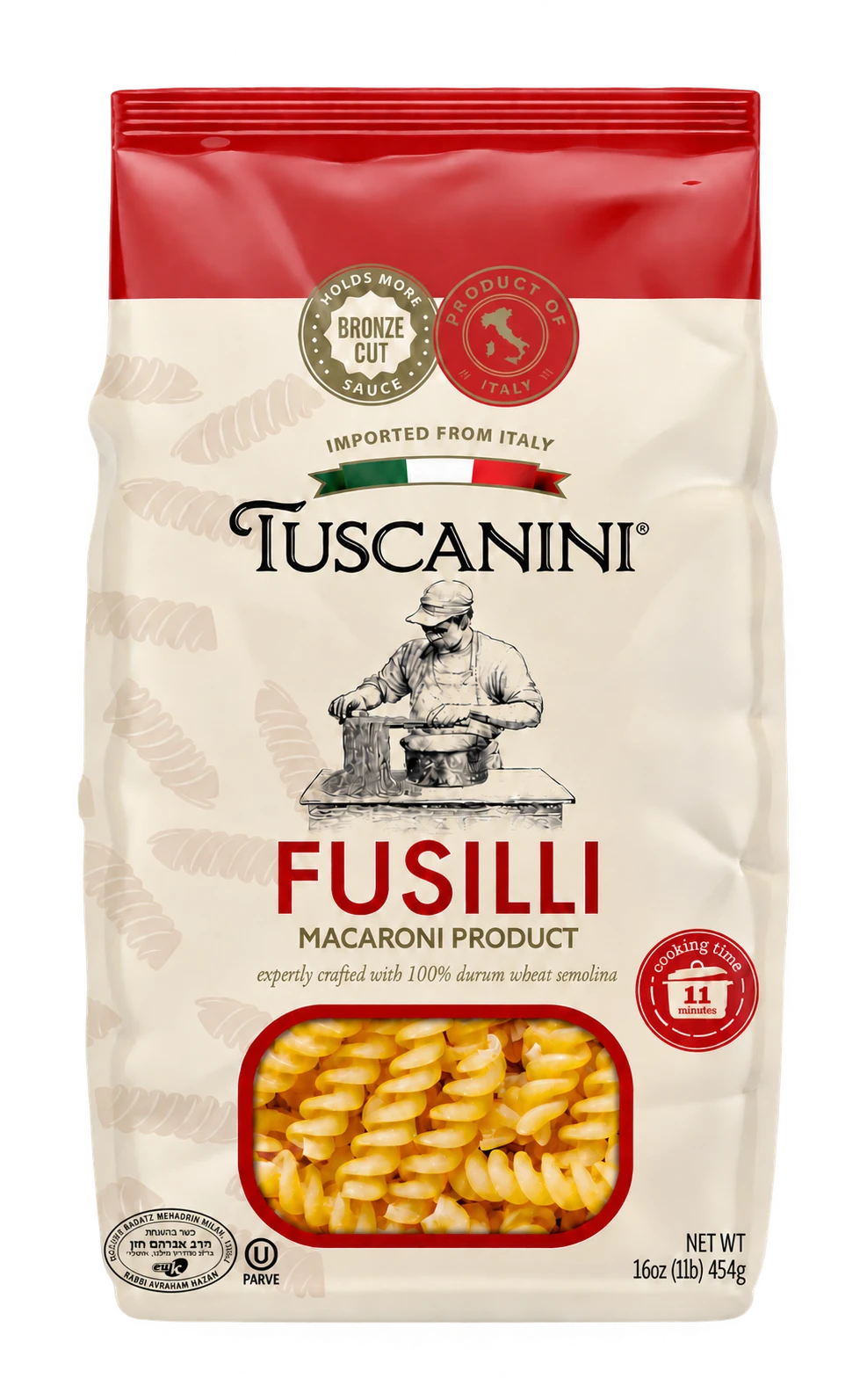 Bronze Cut Fusilli — enhanced original product photograph